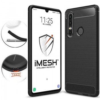 Juodas silikoninis carbon dėklas (Huawei P30 LITE)